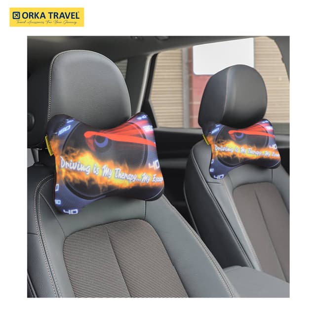 Orka Travel Digital Printed Microbeads Car Neck Pack of 2