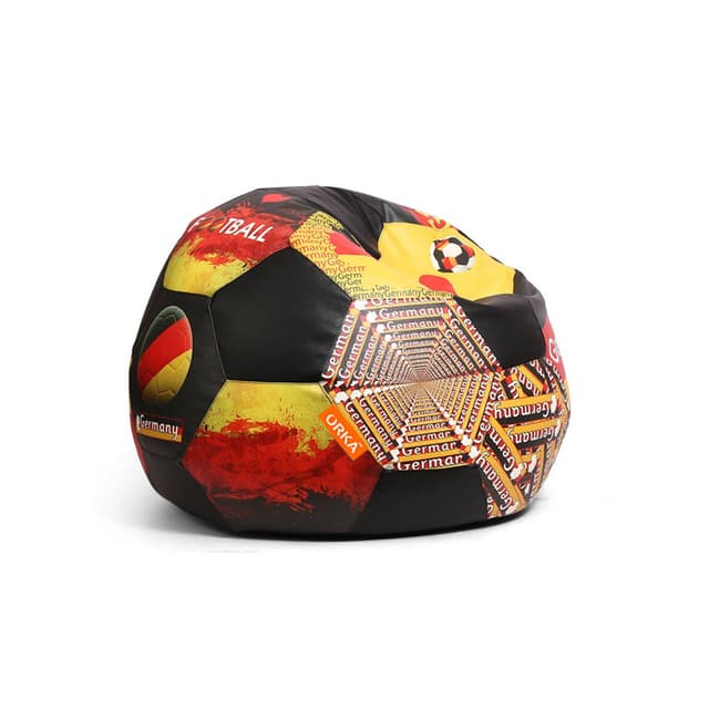 Orka Digital Printed Kids Foorball With Mathching Footstool Filled Bean Bag With Beans (FB32 Multicolor)
