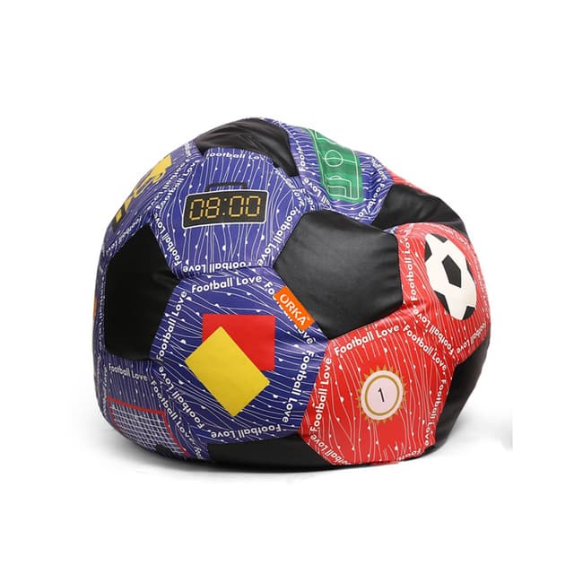 Orka Digital Printed Kids Foorball With Mathching Footstool Filled Bean Bag With Beans (FB36 Multicolor)