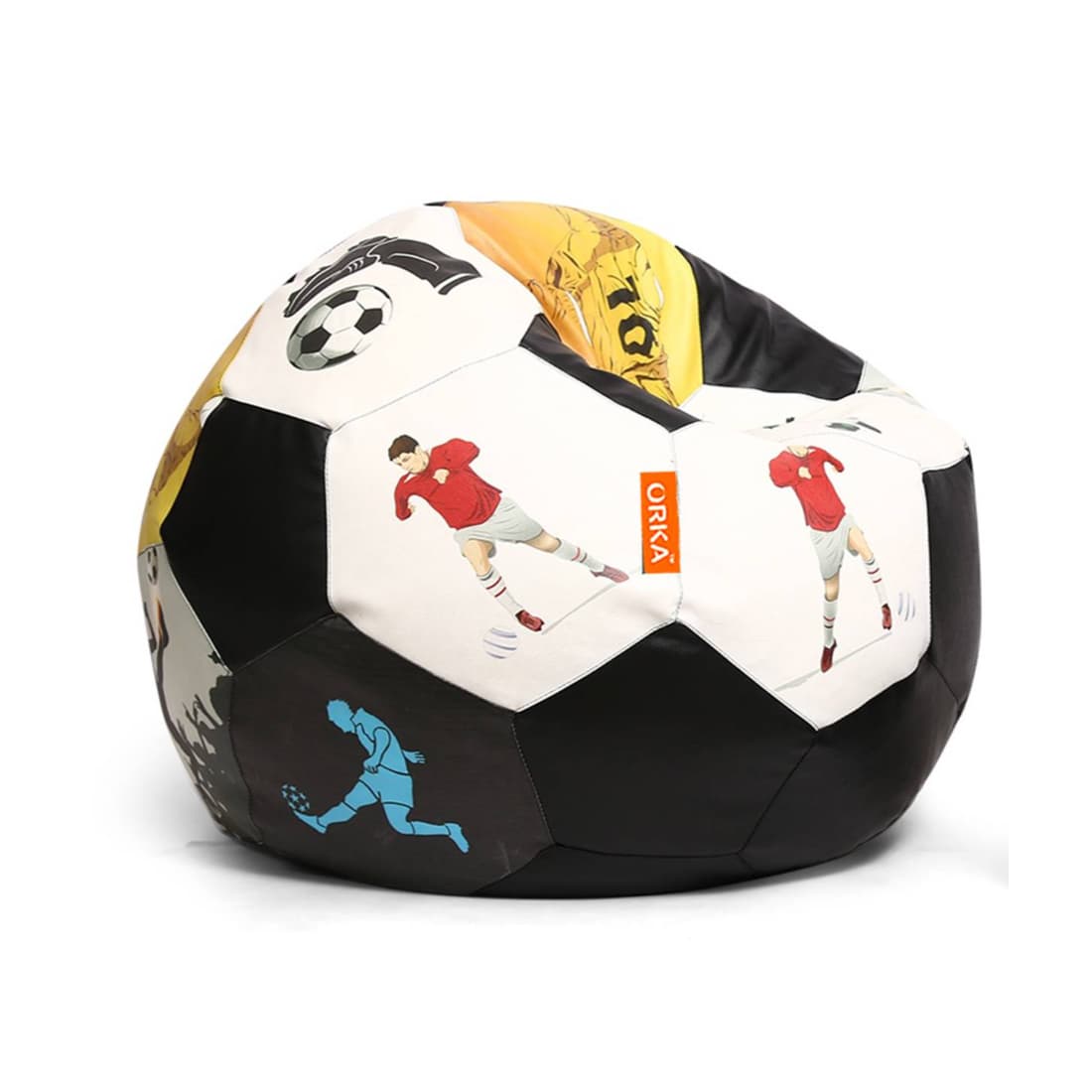 Orka Digital Printed Kids Foorball With Mathching Footstool Filled Bean Bag With Beans (FB44 Multicolor) view 2