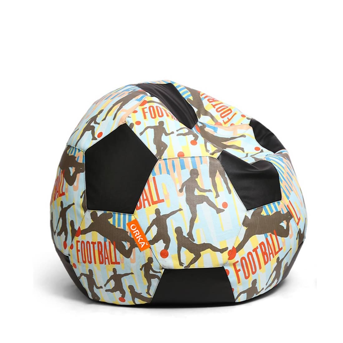 Orka Digital Printed Kids Foorball With Mathching Footstool Filled Bean Bag With Beans (FB45 Multicolor) view 2