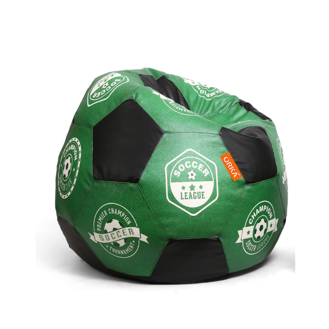 Orka Digital Printed Kids Foorball With Mathching Footstool Filled Bean Bag With Beans (FB47 Multicolor) view 2