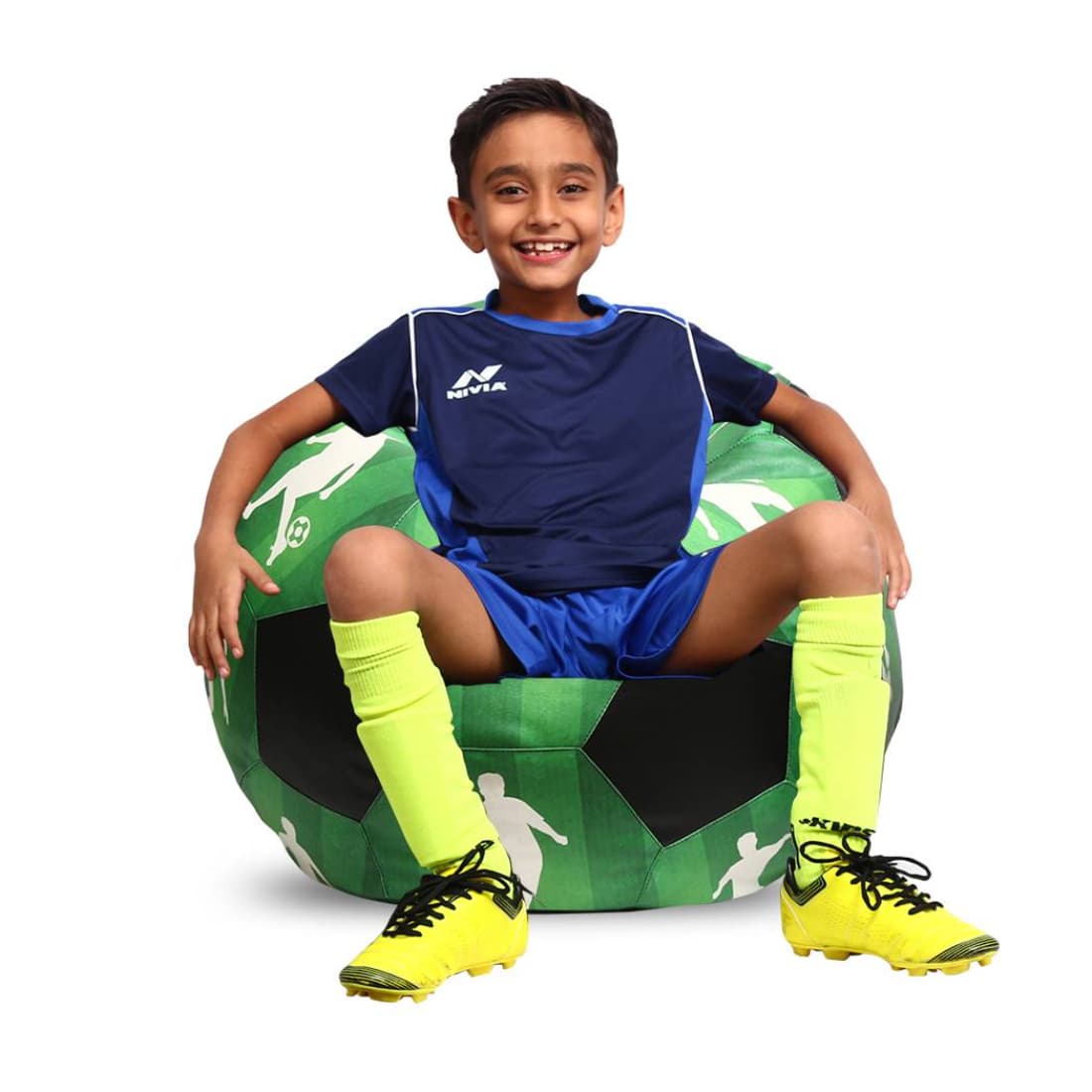 Orka Digital Printed Kids Foorball With Mathching Footstool Filled Bean Bag With Beans (FB51 Multicolor) view 3