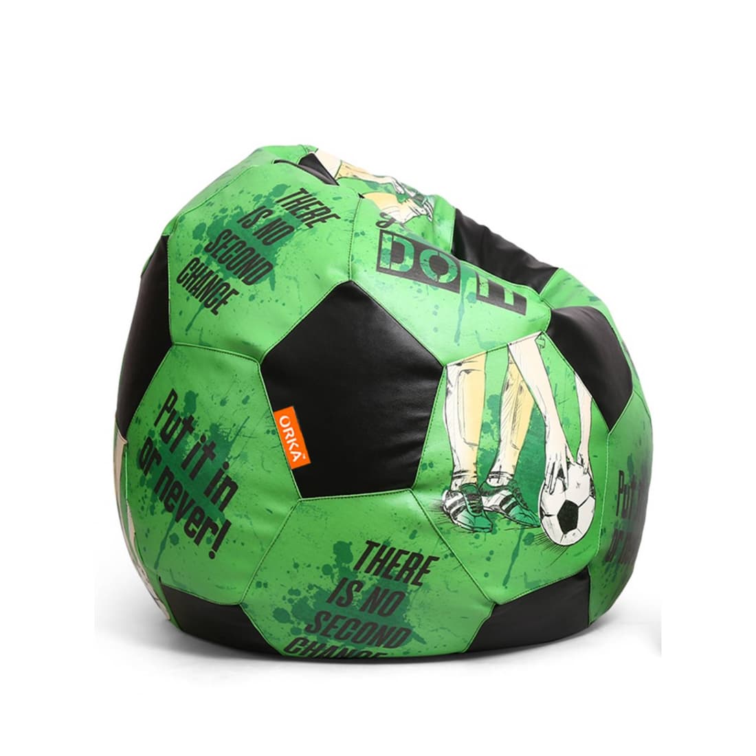 Orka Digital Printed Kids Foorball With Mathching Footstool Filled Bean Bag With Beans (FB68 Multicolor) view 2