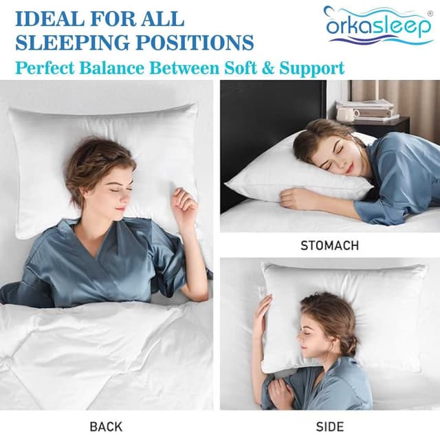 OrkaSleep Everyday Luxurious Microfiber Quilted Polyester Fibre Solid Sleeping Pillow
