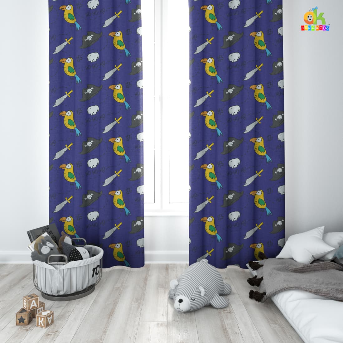 Orka Kids Door Curtain Pack of 2, (D18) view 2