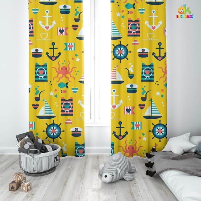 Orka Kids Door Curtain Pack of 2, (D44)