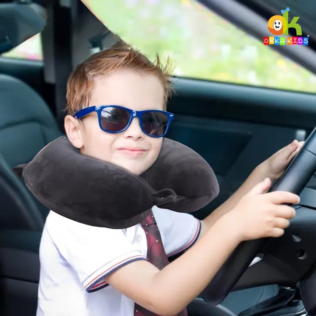 Orka Kids Embroidery Memory Foam U Neck Pillow (D1)