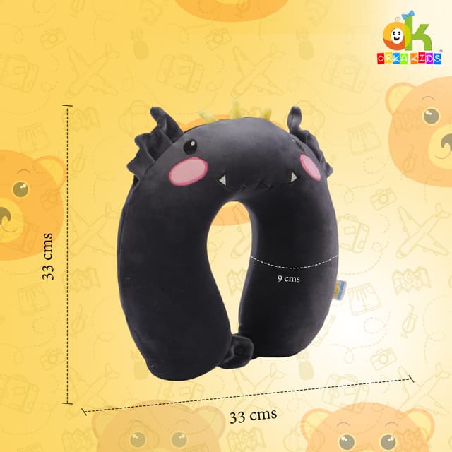 Orka Kids Embroidery Memory Foam U Neck Pillow (D1)