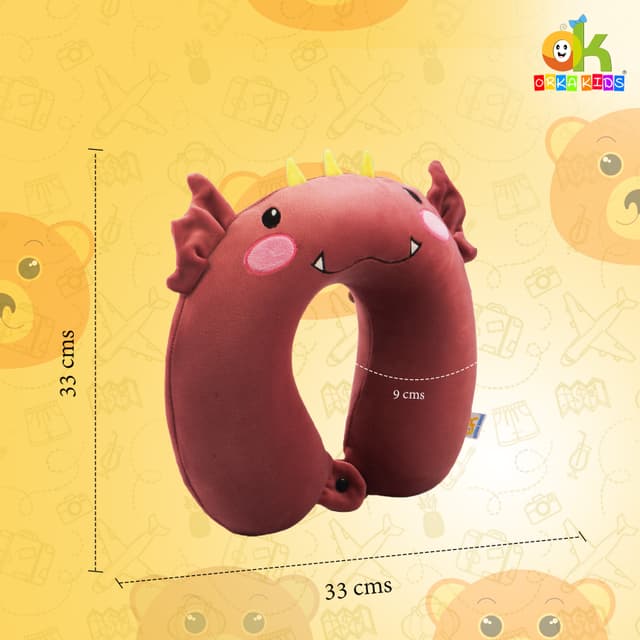 Orka Kids Embroidery Memory Foam U Neck Pillow (D1)