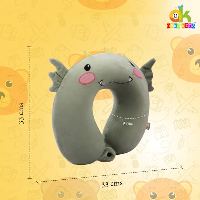 Orka Kids Embroidery Memory Foam U Neck Pillow (D1)