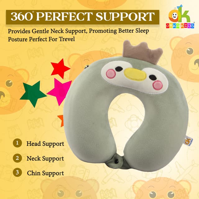 Orka Kids Embroidery Memory Foam Neck Pillow (D2)