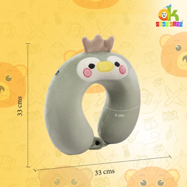 Orka Kids Embroidery Memory Foam Neck Pillow (D2)
