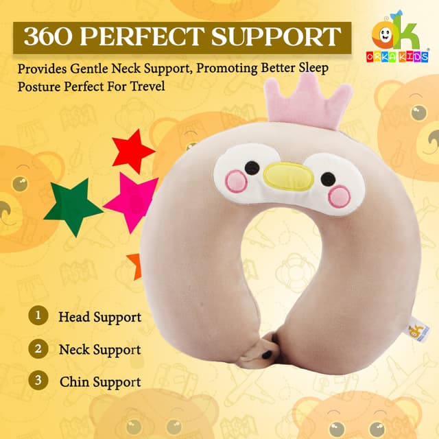 Orka Kids Embroidery Memory Foam Neck Pillow (D2)
