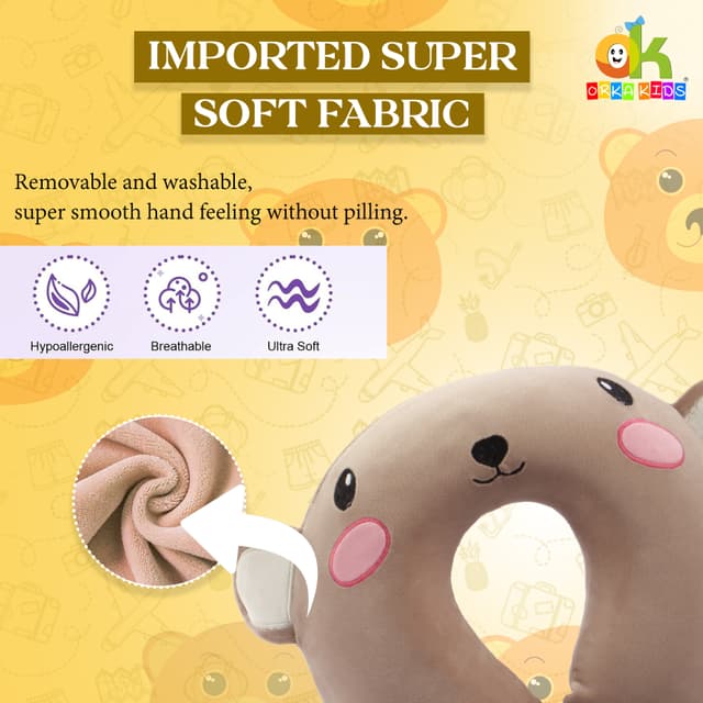 Orka Kids Embroidery Memory Foam Neck Pillow (D3)