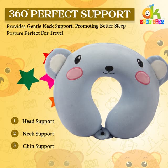 Orka Kids Embroidery Memory Foam Neck Pillow (D3)