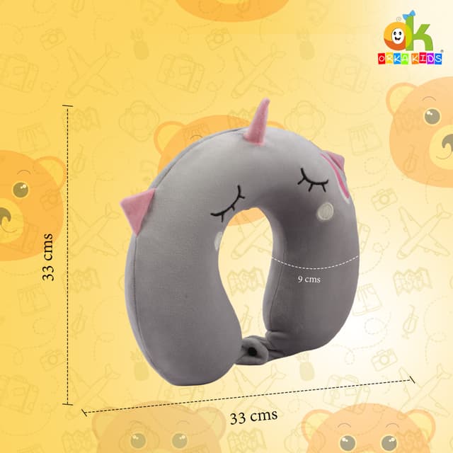 Orka Kids Embroidery Memory Foam Neck Pillow (D4)