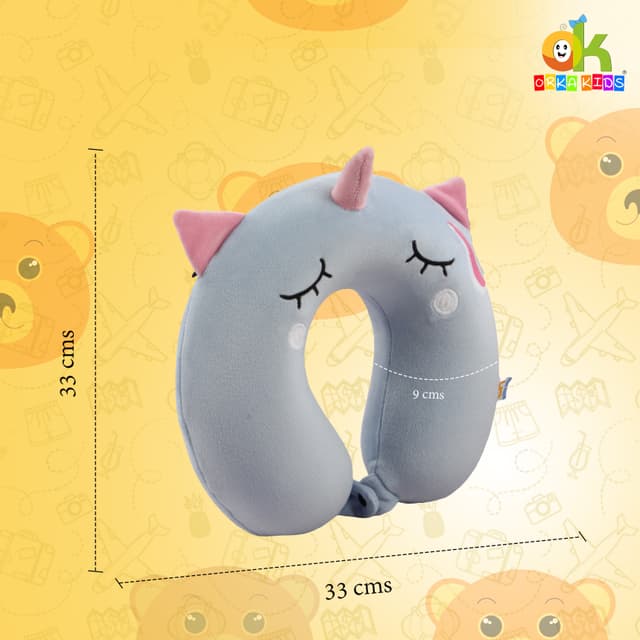 Orka Kids Embroidery Memory Foam Neck Pillow (D4)