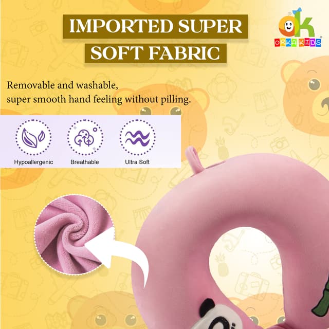 Orka Kids Embroidery Memory Foam Neck Pillow (D5)