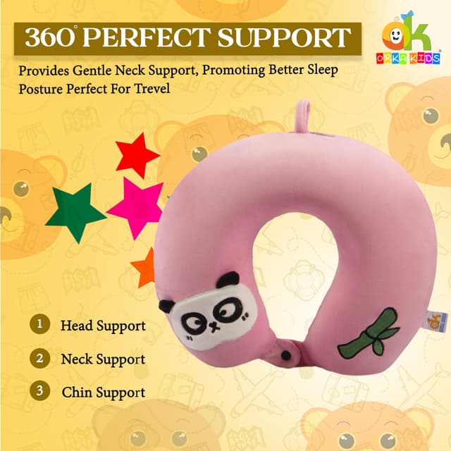 Orka Kids Embroidery Memory Foam Neck Pillow (D5)