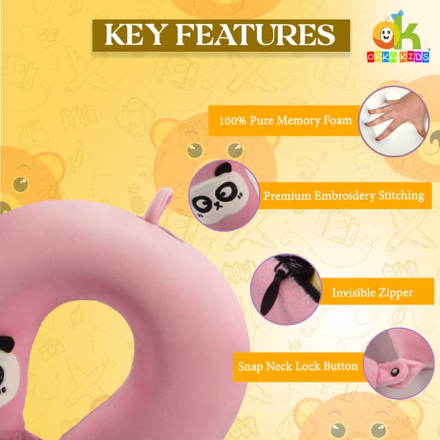 Orka Kids Embroidery Memory Foam Neck Pillow (D5)