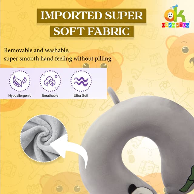 Orka Kids Embroidery Memory Foam Neck Pillow (D5)