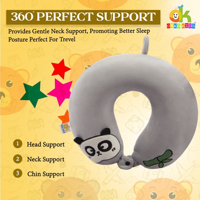 Orka Kids Embroidery Memory Foam Neck Pillow (D5)