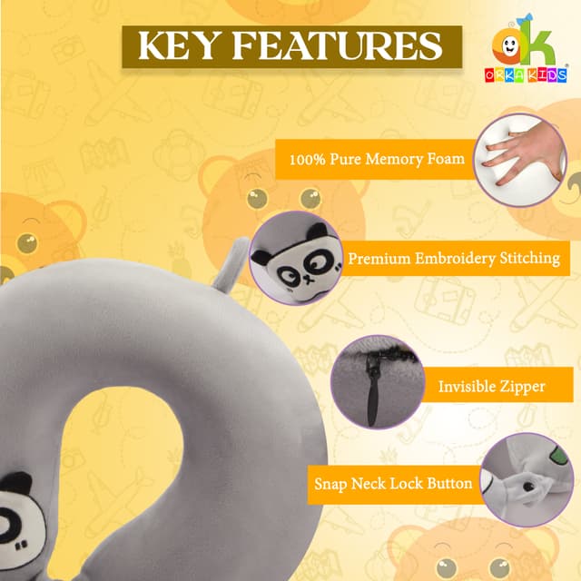 Orka Kids Embroidery Memory Foam Neck Pillow (D5)