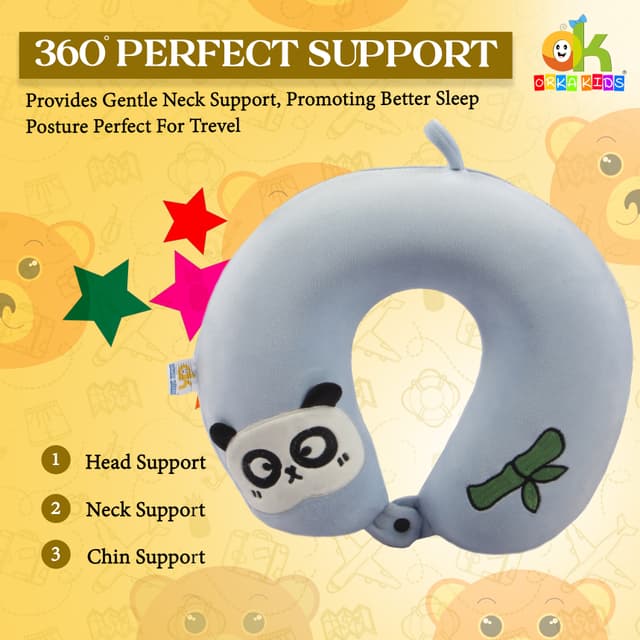 Orka Kids Embroidery Memory Foam Neck Pillow (D5)