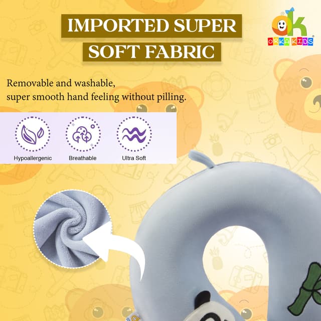 Orka Kids Embroidery Memory Foam Neck Pillow (D5)
