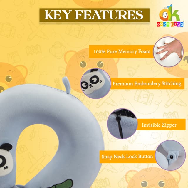 Orka Kids Embroidery Memory Foam Neck Pillow (D5)