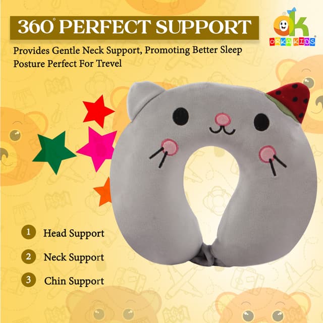 Orka Kids Embroidery Memory Foam Neck Pillow (D6)