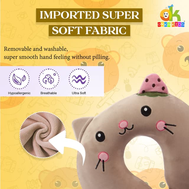 Orka Kids Embroidery Memory Foam Neck Pillow (D6)