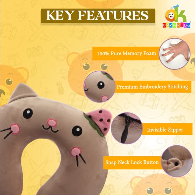 Orka Kids Embroidery Memory Foam Neck Pillow (D6)