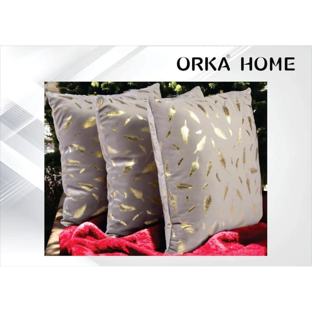 Orka Home 16x16 Microfiber Gold Foil Cuhsion