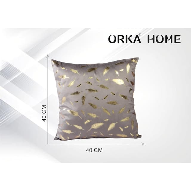 Orka Home 16x16 Microfiber Gold Foil Cuhsion