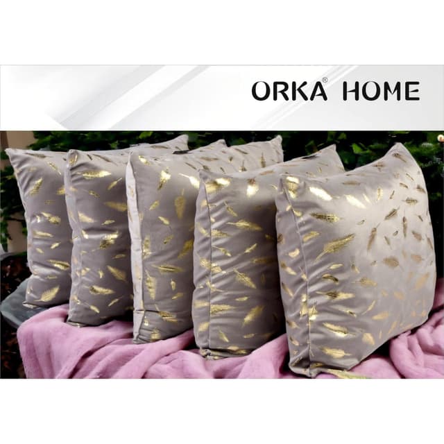 Orka Home 16x16 Microfiber Gold Foil Cuhsion