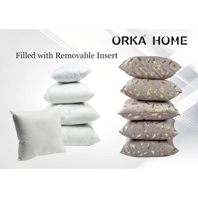 Orka Home 16x16 Microfiber Gold Foil Cuhsion