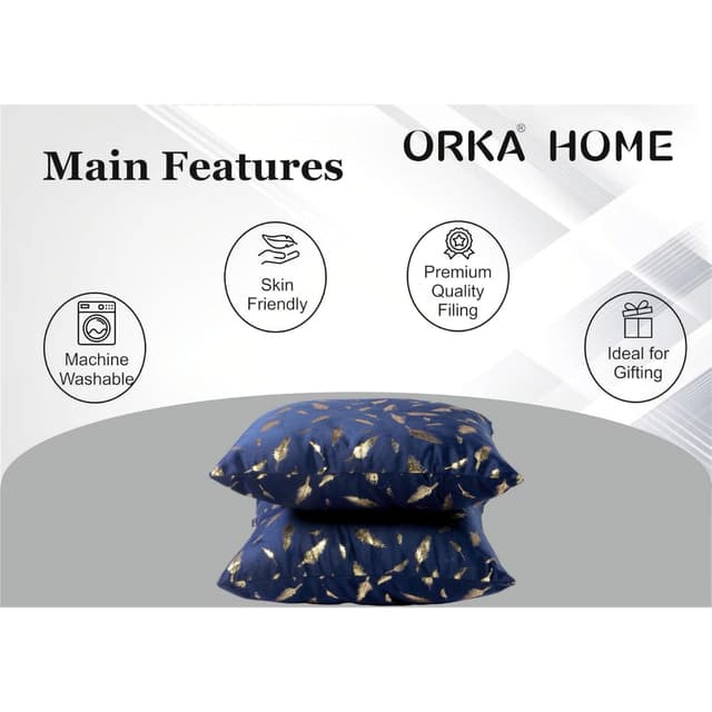 Orka Home 16x16 Microfiber Gold Foil Cuhsion
