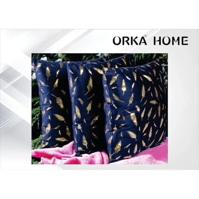 Orka Home 16x16 Microfiber Gold Foil Cuhsion