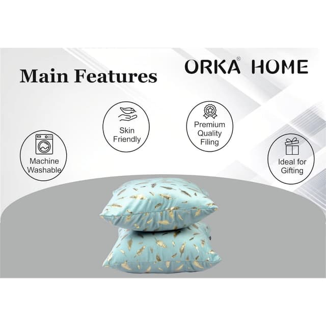 Orka Home 16x16 Microfiber Gold Foil Cuhsion