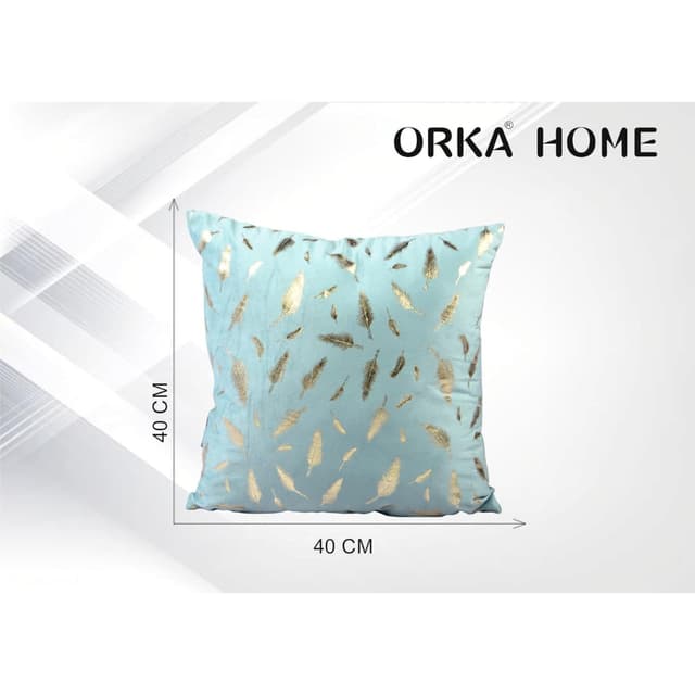Orka Home 16x16 Microfiber Gold Foil Cuhsion