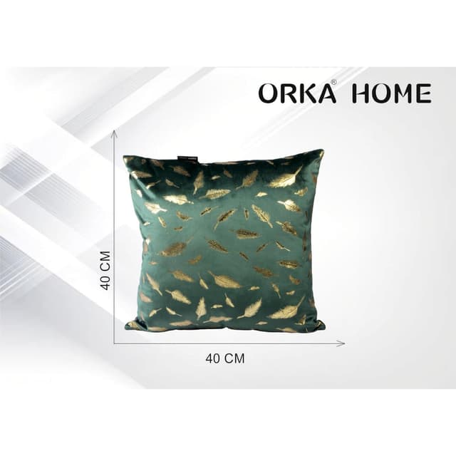Orka Home 16x16 Microfiber Gold Foil Cuhsion