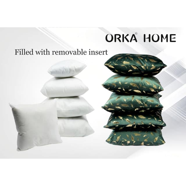 Orka Home 16x16 Microfiber Gold Foil Cuhsion