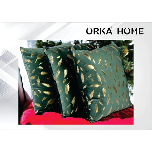 Orka Home 16x16 Microfiber Gold Foil Cuhsion