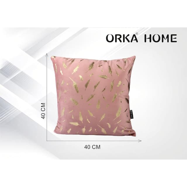 Orka Home 16x16 Microfiber Gold Foil Cuhsion