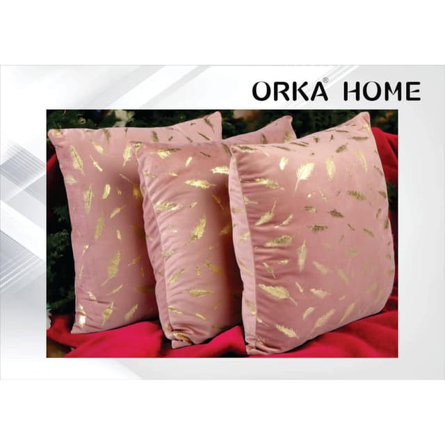 Orka Home 16x16 Microfiber Gold Foil Cuhsion