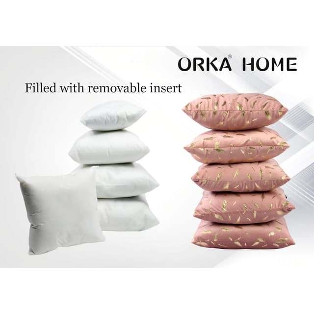 Orka Home 16x16 Microfiber Gold Foil Cuhsion