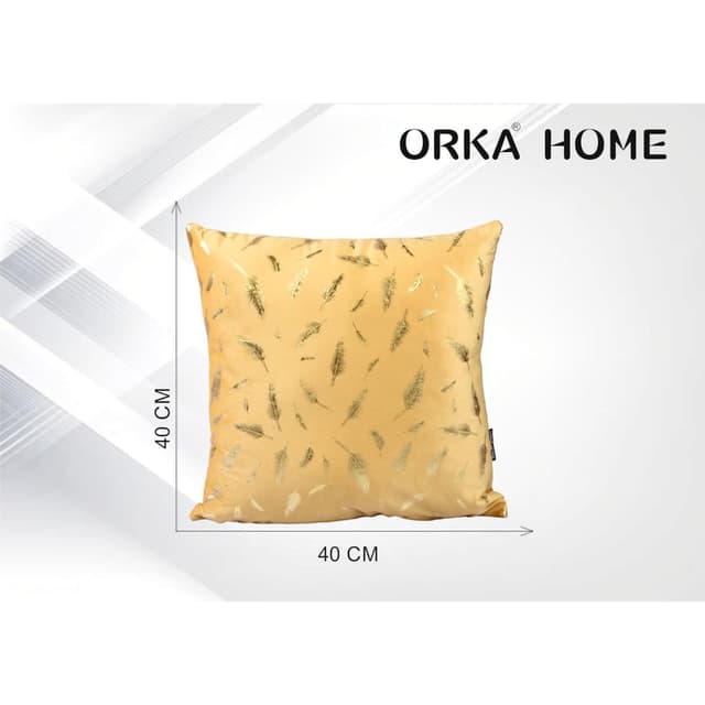 Orka Home 16x16 Microfiber Gold Foil Cuhsion