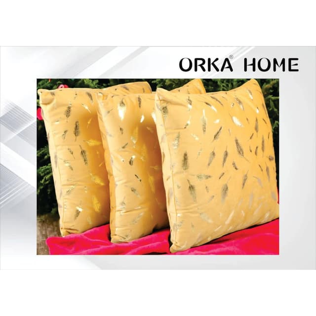 Orka Home 16x16 Microfiber Gold Foil Cuhsion